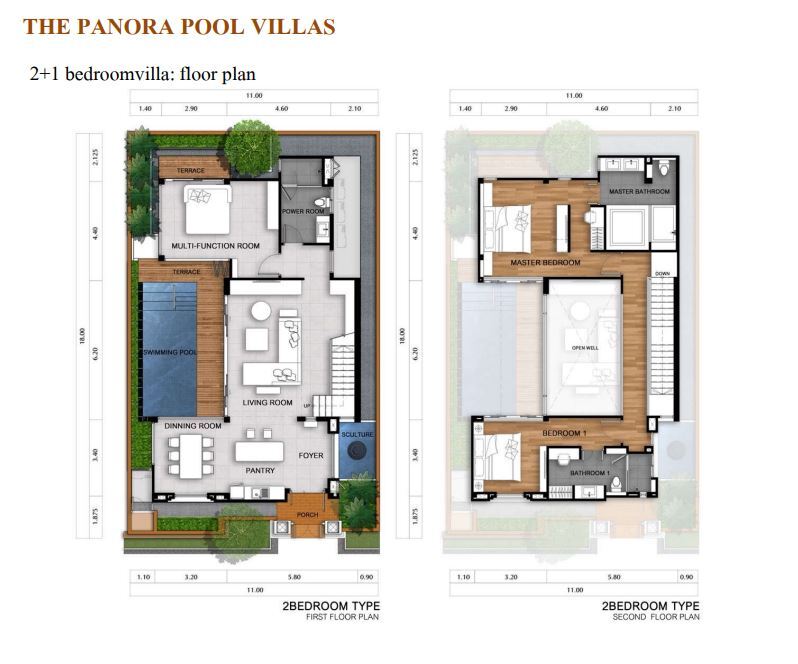 2-Bedroom Villa Floor Plan